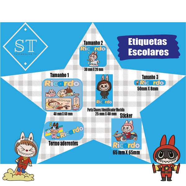 Etiquetas Escolares Labubu 2